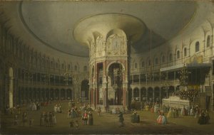 Londen: Interieur van de Rotunda in Ranelagh, 1754 door Giovanni Antonio Canal