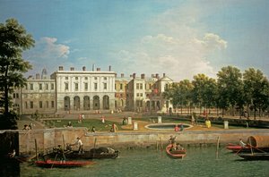 Oud Somerset House vanaf de rivier de Theems door Giovanni Antonio Canal