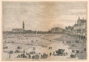 Prà della Valle (Prato della Valle, Padua), uit de Vedute altre prese da i luoghi altre ideate door Canaletto