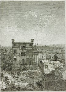 Het Huis met de Peristyle, uit Vedute door Canaletto