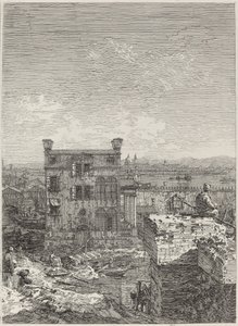 Het Huis met het Peristyle [rechts] door Canaletto