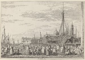 De markt op de Molo, ca. 1735-1746 door Canaletto