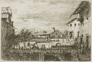 Het terras, uit Vedute door Canaletto