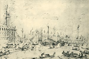 Venetië: Het Bacino di San Marco op Hemelvaartsdag 1729, 1943 door Giovanni Antonio Canal