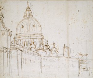 Venetië: De Dogana di Mare en S. Maria della Salute door Canaletto