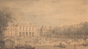 Uitzicht op Old Somerset House vanaf de Theems door Canaletto
