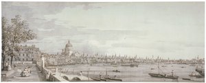 Uitzicht op de rivier de Theems, Londen, ca. 1750