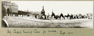 Heilig tapijt verlaat Caïro naar Mekka, september 1917