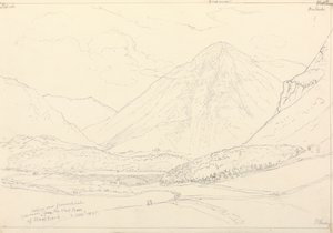 Grasmoor vanaf de westelijke basis van Mellbreak, 2 augustus 1835
