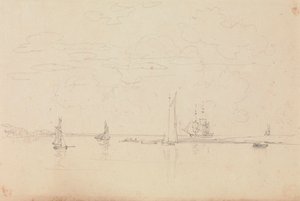Schets van Zeilboten in een Haven door Capt. Thomas Hastings
