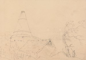 Schets van een dak met een grote schoorsteen door Capt. Thomas Hastings