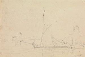 Schets van een zeilboot door Capt. Thomas Hastings
