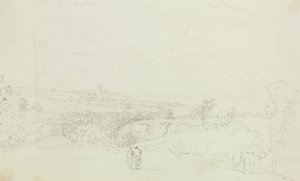 Geschetst Landschap met Kasteel in de Verte