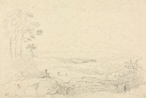 Binnen de muren van Carisbrooke Castle, Isle of Wight, juni 1829