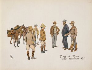 Vlag van Wapenstilstand na Surprise Hill, uit The Leaguer of Ladysmith, 1900