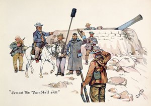 Jemoet die Stadhuis skit, uit The Leaguer of Ladysmith, 1900 door Captain Clive Dixon