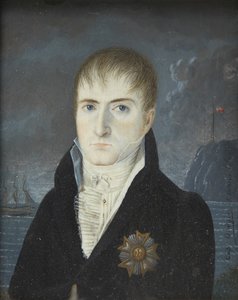 Portret van Napoleon Bonaparte op het eiland Sint-Helena