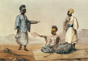 Zwarte mensen van Soedan, plaat uit A Narrative of Travels in Northern Africa gegraveerd door M. Gauci, 1821