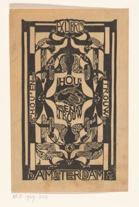 Ex libris van de vereniging Hou