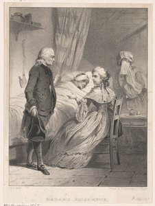 Elisabeth van Frankrijk aan het bed van een zieke door Carel Christiaan Antony Last