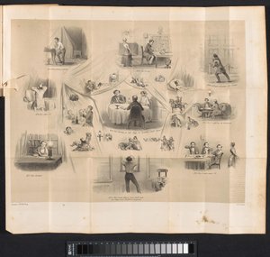 Spotprent in Leidse studentenalmanak, 1853