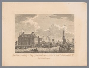 Gezicht op de Nieuwe Stadsherberg aan het IJ in Amsterdam