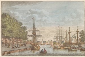 Haven van Middelburg, ca. 1790 door Carel Frederik Bendorp (I)