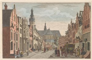 Langestraat te Alkmaar, ca. 1790 door Carel Frederik Bendorp (I)