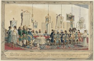 Ontvangst van de gezanten van de koning van Kandy door gouverneur Imam Falck door Carel Frederik Reimer