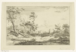 Jager in een landschap door Carel Lodewijk Hansen