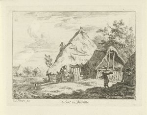 Kar voor een boerderij, uit de serie Landschappen door Carel Lodewijk Hansen