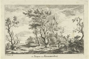 Reizigers in een landschap door Carel Lodewijk Hansen