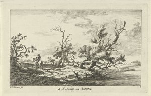 Ruiter in een landschap door Carel Lodewijk Hansen