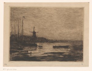 Gezicht op Zwijndrecht bij avond