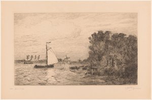 Gezicht op de Vecht bij Weesp door Carel Nicolaas Storm van 