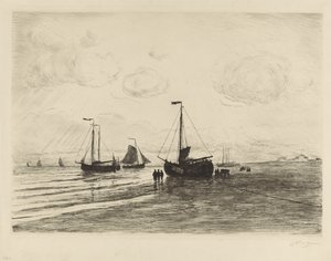 Op het strand bij Katwijk door Carel Nicolaas Storm van 