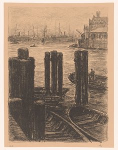 Paalwerk in de haven van Hamburg