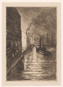 Scheepswerf in Vlissingen bij avond