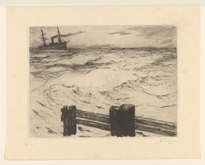 Stoomschip op zee