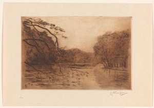 Vijver in het Haagse Bos door Carel Nicolaas Storm van 