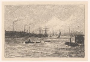 Haven van Hamburg door Carel Nicolaas Storm van 