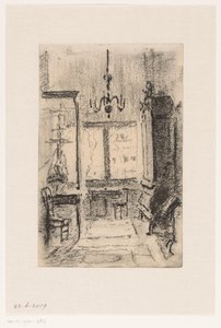 Interieur van het huis van Simon van Gijn aan de Nieuwe Haven te Dordrecht door Carel Nicolaas Storm van 