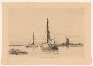 Le Vecht près de Weesp door Carel Nicolaas Storm van 