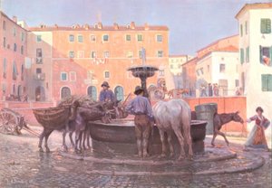 Bij de fontein in Genzano door Carl Alexander Brendel