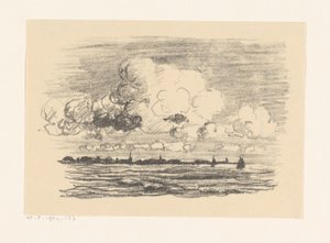 Wolken boven water door Carl August Breitenstein