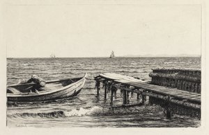 De boot bij de brug door Carl Bloch