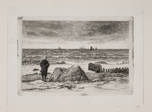 Stormachtig weer. Zeegezicht door Carl Bloch