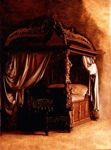 Het koninklijke bed van koning Christian IV van Denemarken (1577-1648)