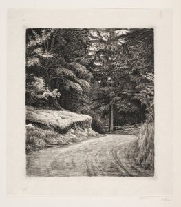 De weg in het dennenbos door Carl Bloch