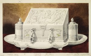 Ontwerp van een inktstel in de vorm van een kist. Serie De Bruidsschat van Grootprinses Maria Pavlovna, 1 door Carl Edvard Bolin company